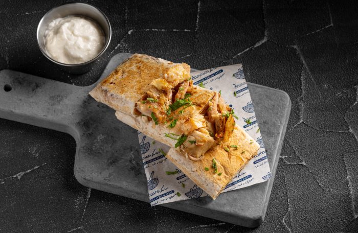 Chicken Shawarma Sandwich Large ” Saj Bread “